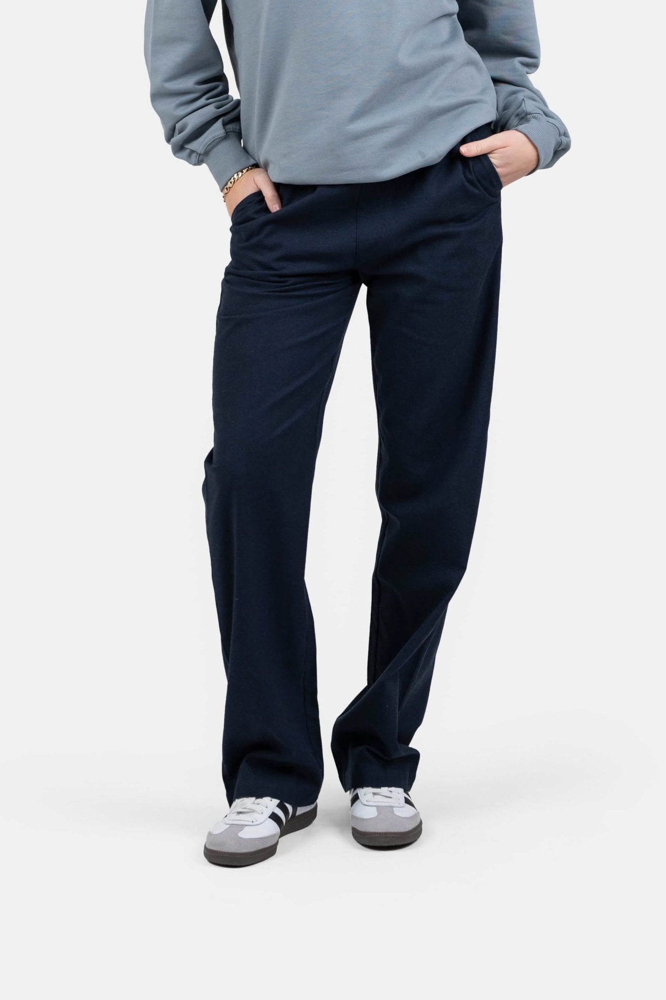 Heavyweight Hørbukser Højtaljede Navy | Skagen-clothing.dk